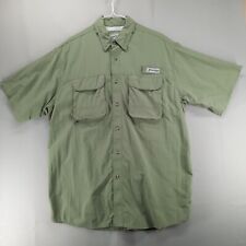 Camisa de pesca Bimini Bay para hombre L verde con solapa bolsillos malla ventilada manga corta, usado segunda mano  Embacar hacia Argentina