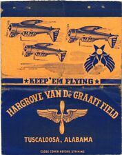 Hargrove Van de Graaff Field, Tuscaloosa, Alabama, Capa Vintage Matchbook comprar usado  Enviando para Brazil
