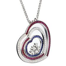 Chopard Happy Spirit White Gold Hearts Pendant with Rubies, Sapphires, Diamonds, used for sale  BATHGATE