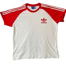 Camiseta Adidas Originals Para Hombre 2XL Blanca Roja 3 Rayas Mangas Cortas Cuello Redondo Logotipo segunda mano  Embacar hacia Argentina