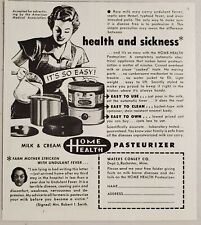 Usado, 1951 anuncio impreso pasteurizador de salud para el hogar para aguas crema de leche Conley Rochester, sin usar nunca nuevo segunda mano  Embacar hacia Argentina