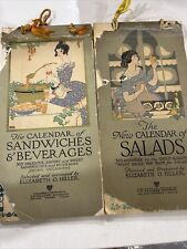 2 calendarios vintage de sándwiches, bebidas y ensaladas de Elizabeth O. Hiller PB  segunda mano  Embacar hacia Argentina