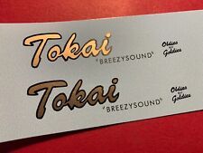 Tokai Breezysound Guitar Headstock Waterslide Decals Gold Metallic for sale  Shipping to South Africa