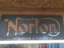 Norton Motocicli GRANDE Targa in Acciaio Firmare. Garage Wall Art mancave usato  Spedire a Italy