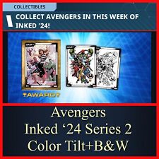 AVENGERS INKED ‘24 SERIES 2-COLOR TILT+B&W-TOPPS MARVEL COLLECT, used for sale  Shipping to South Africa