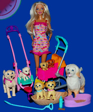 Mattel BARBIE Doll PET TRAINING Walker Playset Puppy Dogs Strollers Accessories, used for sale  Shipping to South Africa