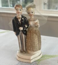 Vintage Porcelain  Bride And Groom Cake Topper  40s 50s  for sale  Shipping to South Africa