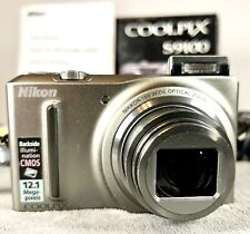 Nikon COOLPIX S9100 12.1MP Digital Camera Silver Complete W/ Box And Charger for sale  Shipping to South Africa