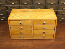 Vtg Oak Veneer 8 Drawer Tool Chest Machinist Box Jewelers Watchmakers Cabinet, used for sale  Shipping to South Africa