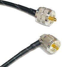 Lote de cabo coaxial RG58 prata PL259 UHF macho para UHF macho ângulo RF comprar usado  Enviando para Brazil