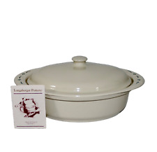 Longaberger ~ Heritage Green ~ Large 3 Quart Roaster #37915 NEW IOB, used for sale  Shipping to South Africa