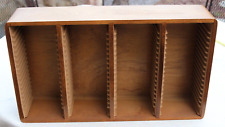 VINTAGE 1960’s 80 CD STURDY WOOD DISPLAY STORAGE RACK FINGERED CORNERS 22 x 13, used for sale  Shipping to South Africa