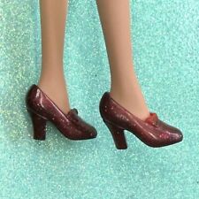 Sapatos Barbie Boneca Mágico de Oz Rubi Vermelho Glitter Chinelos Salto Alto Vintage comprar usado  Enviando para Brazil