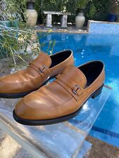 Authentic Vintage Tods Leather Buckled Thick Rubber Soled Orange Loafer 10 for sale  Shipping to South Africa