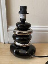 Stylish Modern Design Black & Silver Stacked Metal Pebbles Table Bedside Lamp for sale  Shipping to South Africa
