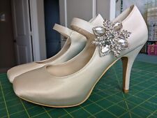 platform white satin heels for sale  Kennewick