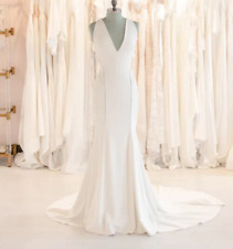 Vestido de Noiva CABALLE Pronovias Kleinfeld 12 Off-White Mimi Crepe Sereia $2750 comprar usado  Enviando para Brazil