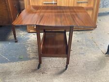 Used, Vintage Antique Style Brown Wooden Drinks Trolley Drop Leaf Table with Castors for sale  Shipping to South Africa