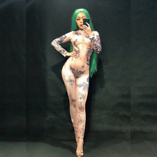 Tattoo 3D Printing Sexy Jumpsuit Nightclub Party Bodysuit Stage Performance for sale  Shipping to South Africa