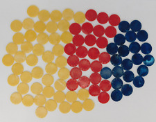 91 Vintage 1.5" Poker Chips 21 BLUE, 24 RED, 46 CREAM Color, Plastic / Bakelite? for sale  Shipping to South Africa