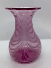 Pink glass vase for sale  WAKEFIELD