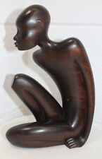 Vintage Hagenauer? Caçador africano esculpido à mão em madeira de ébano ajoelhado à mão LEIA! comprar usado  Enviando para Brazil