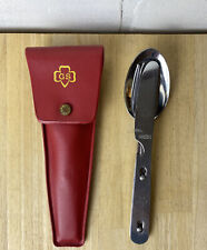 Kit de cubiertos utensilio rojo vintage GIRL SCOUT tenedor de campamento cuchara y cuchillo segunda mano  Embacar hacia Argentina