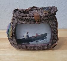 Moldura de mesa cesta de vime pescadores 5 x 3,5 pol. resina detalhada comprar usado  Enviando para Brazil