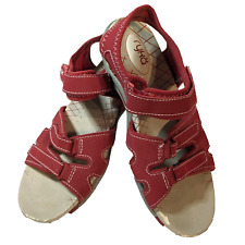 Sandálias de praia Ryka femininas 7,5 tiras gancho e laço biqueira aberta, vermelho savana, sapatos comprar usado  Enviando para Brazil