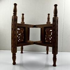 Base de mesa de madera plegable estilo marroquí tallado de colección estilo persa plegable/soporte para plantas, usado segunda mano  Embacar hacia Argentina