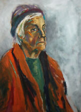 Pintura al óleo expresionista vintage retrato de dama segunda mano  Embacar hacia Argentina
