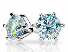 2.14 Ct Vvs1 =`Gift Blue White Moissanite Diamond 925 Sterling Silver Earring, used for sale  Shipping to South Africa