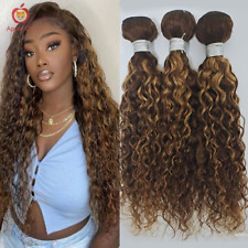 Highlight Water Wave Human Hair Bundles 1/3/4 Bundles Remy Brazilian Deep Wave, used for sale  Shipping to South Africa
