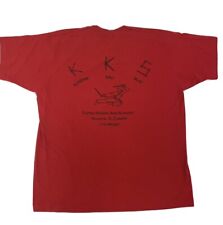Camisa masculina vintage anos 80 90 MELHOR feita nos EUA vermelha KKS Martial Arts Academy Texas 50/50 GG comprar usado  Enviando para Brazil