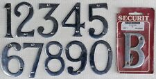 Securit 3" 75mm chrome brass chromed metal house number 4 8 0 B New Old Stock for sale  Shipping to South Africa