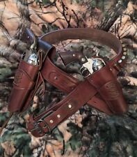 WESTERN HOLSTER GUN BELT HAND MADE COWBOY COLT RUGER Dual ACTION SASS RINGO for sale  Shipping to South Africa