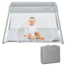 Used, Premium Silver Lightweight Folding Playpen Zipper Access & Mattress Ex Display for sale  Shipping to South Africa