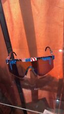 Usado, Gafas de sol Pit Viper lentes polarizadas espejo azul lentes marcos de bandera de EE. UU. segunda mano  Embacar hacia Argentina