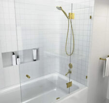 Glass Warehouse Bathtub   Wall Hinged Satin Brass 34 in. x 58 in. No Glass for sale  Shipping to South Africa