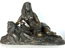 Antigua escultura de bronce del siglo XIX del renacimiento egipcio antigua FARAÓN REINA, usado segunda mano  Embacar hacia Argentina