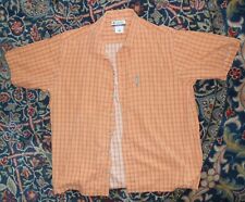 Camisa de algodão xadrez laranja desbotada Columbia, GG, mangas curtas, parte inferior ventilada comprar usado  Enviando para Brazil