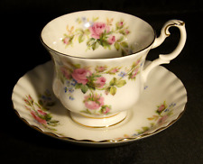 VINTAGE ROYAL ALBERT MOSS ROSE BONE CHINA TEACUP & SAUCER Breakfast / afternoon for sale  Shipping to South Africa