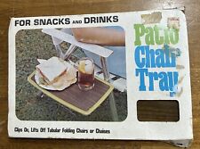 Usado, Bandeja de cadeira de metal vintage Cheinco Housewares pátio para lanches e bebidas com caixa comprar usado  Enviando para Brazil