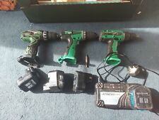  HITACHI  CORDLESS BATTERY CHARGER And 3 X Drills  for sale  Shipping to South Africa