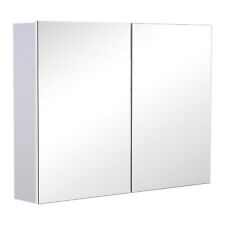 HOMCOM Mirror Cabinet Double Door Wall Mounted Storage Unit Bathroom Refurbished for sale  Shipping to South Africa
