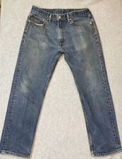 Jeans masculino Levi Strauss 505 denim zíper reto mosca 36X30 real 34X28,5 azul W-8 comprar usado  Enviando para Brazil