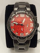 Used, SUG Men's Watch S1407-280 Red Face Black Case White Numbers Quartz Stainless 30M for sale  Shipping to South Africa