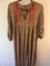 Vestido longo transparente Free People boho bordado marrom bronzeado tamanho pequeno comprar usado  Enviando para Brazil