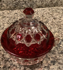 Ruby stained dome butter dish Red Block 2 hndl1889-1898 EAPG, used for sale  Shipping to South Africa
