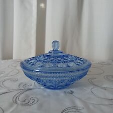 Vintage Windsor Indiana Glass Light Blue Candy Dish with Lid  for sale  Weatherford